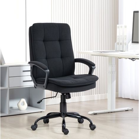 Silla de oficina negra con acolchado doble, altura regulable, con reposabrazos HAVRYA (1/4)