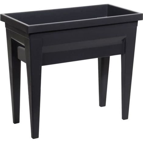 EDA – Potager sur pied avec table – 73 x 38,5 x H 68 cm – 57 L – Résistant au gel et aux UV – Trop plein pour évacuation d'eau