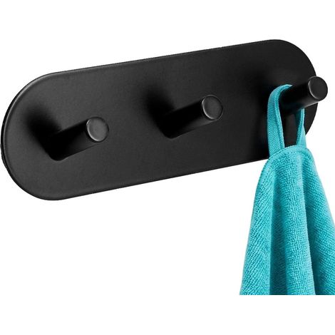 Black Metal Adhesive Wall Hook, Triple, 15x5x3.5 cm (1/5)