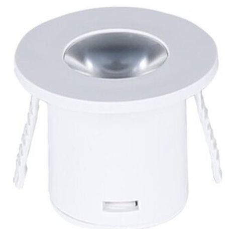 Mini Spot LED Encastrable 1W 90° Rond Blanc - Blanc Chaud 2300K