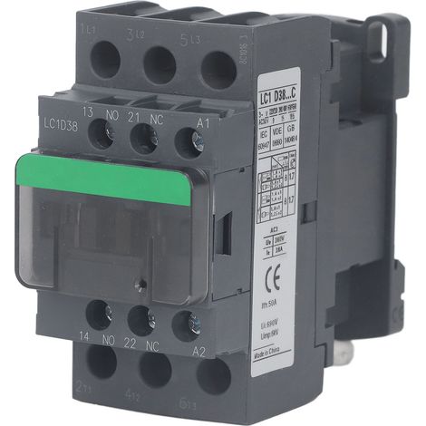 Contacteur AC 38A 1 NO NC, forte conductivité électrique haute tension pour contrôle industriel, bobine 380V AC 110V (1/5)