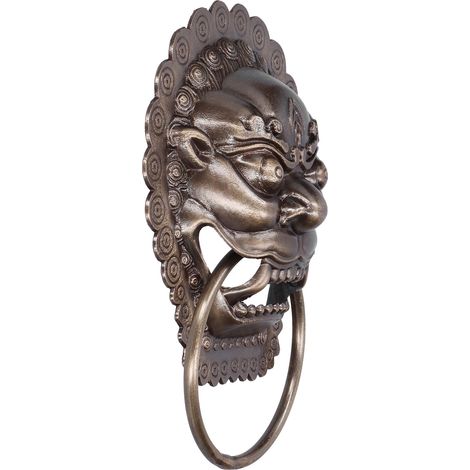 Heurtoir de porte de style chinois, anneau de porte antique en forme de tête d'animal, pièce de rechange pour anneau de porte en bois (1/5)