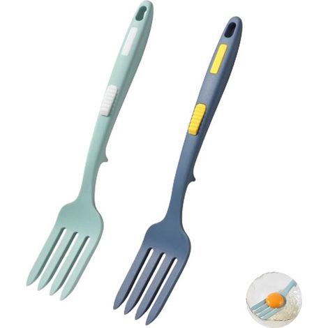 Forchette da cucina e da tavola in silicone - Antiaderenti e resistenti al calore - Blu scuro - Confezione da 2 (1/5)