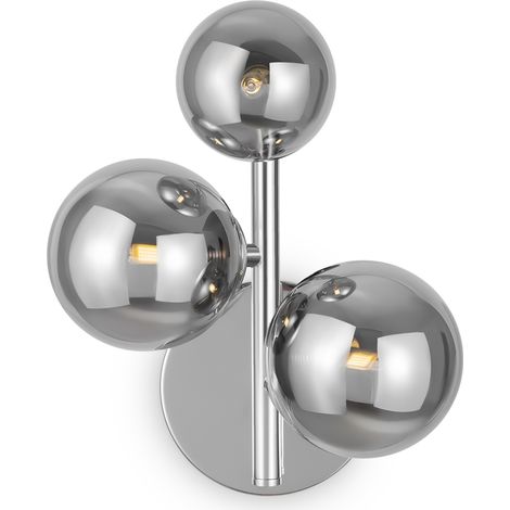 Applique chromée 3 globes verre fumé Maytoni Dallas (1/3)