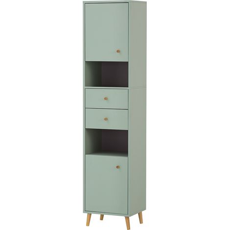 Badmöbel Hochschrank BELFORT-80 in mint, B/H/T ca. 40,3/180,6/33,1 cm (1/4)