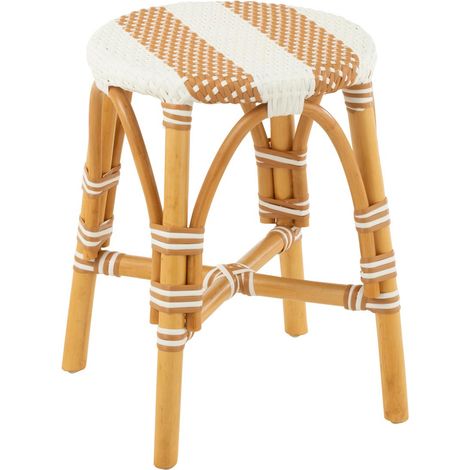 Tabouret en Rotin "Danial" 44cm Blanc (1/5)