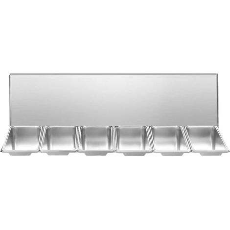 Dispensador de condimentos, acero inoxidable, diseño multicompartimento, color plata. (1/2)