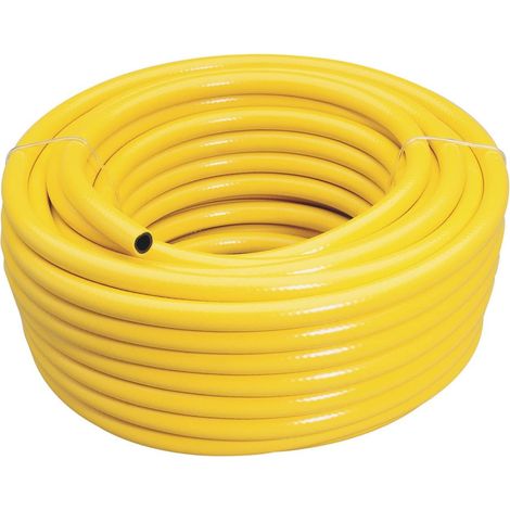 Draper 56314 - Tubo per irrigazione rinforzato con foro da 12 mm, PVC, Giallo, 30 m (1/4)