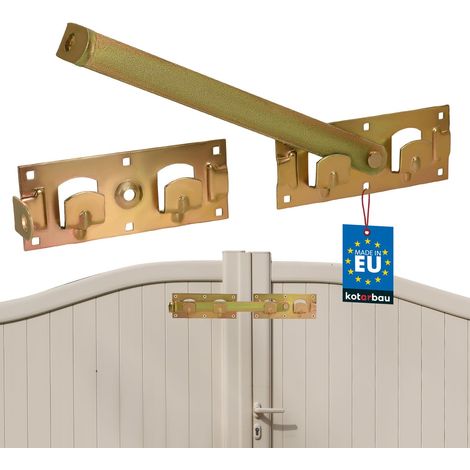 Double jeté de porte gauche et droite - Ferrure de construction - Verrou de porte - Verrou de portail - Serrure de porte (1/5)