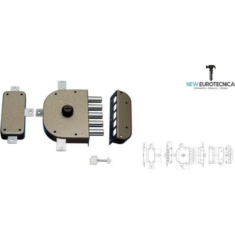 Serratura legno applicare 3300 cr entrata 60 mm (destra/sinistra) verso sinistra