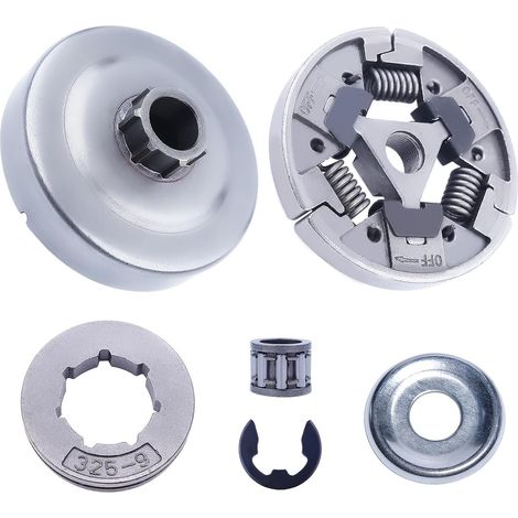Kit Adefol 325"- 9T tambour d’embrayage et pignon pour tronçonneuses Stihl MS290 MS310 MS390 029 039 036, pièces de rechange avec roue sans fin, E-Clip, roulement à aiguilles, jante, pignon, rondelle (1/5)