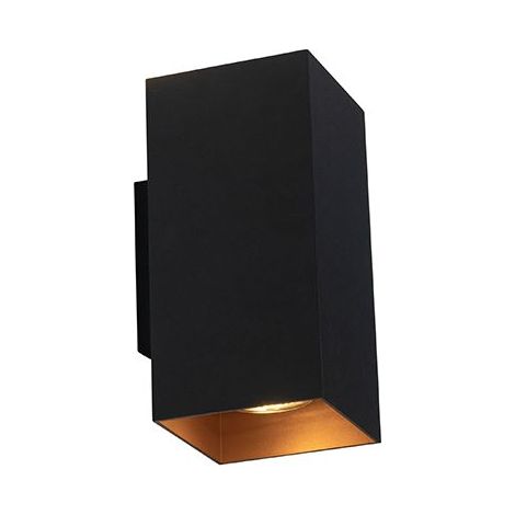 AMXCNOY Applique murale 2 lumières – L 9,6 cm – Noir – Design – Éclairage intérieur pour salon, chambre, cuisine et salle à manger (1/5)