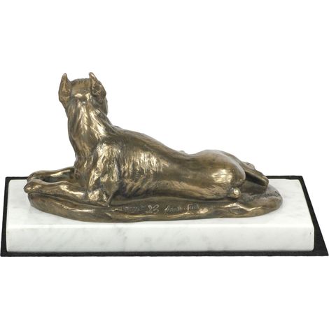 Boxer, Boxer II - statuette de chien, figurine en marbre blanc, trophée pour une exposition canine par Art-Dog (1/5)