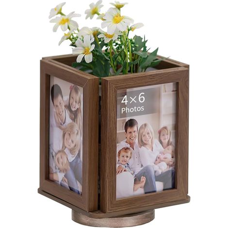 Bois Cadre Multi Photo: 10x15cm, Tournante Double Frame (1/5)