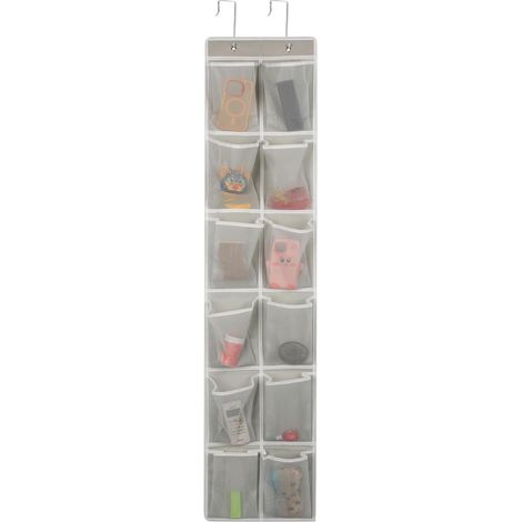 Organisateur De Chaussures Sur Porte - 12 Poches - Tissu Non Tissé Épais - Pour Entrée Bureau Appartement Chambre D étudiant - 1 Pièce (1/5)