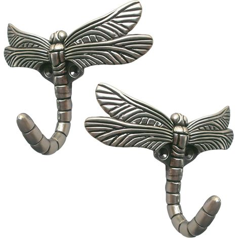 Lot de 2 patères décoratives libellule en alliage de zinc (1/5)
