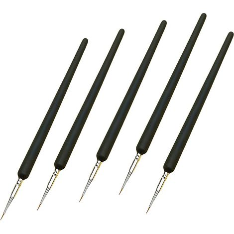 5.0 Rated 5Pcs Detail Paint Brushes, 00000 3mm Fine Pointed Tip, Nylon Miniature Painting Brushes for Acrylic, Watercolour, Oil, Model, Face & Fine Detailing Art