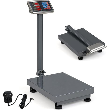 Bilancia professionale a piattaforma industriale con display a LED, bilancia digitale pieghevole, portata 300 kg, precisione 50 g, durata della batteria 10 ore, Argento (1/5)