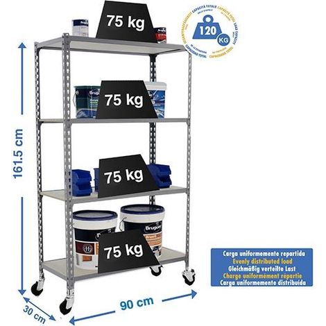 Simonrack Moderne Regal aus Metall und Spanplatte 962x1573 mm