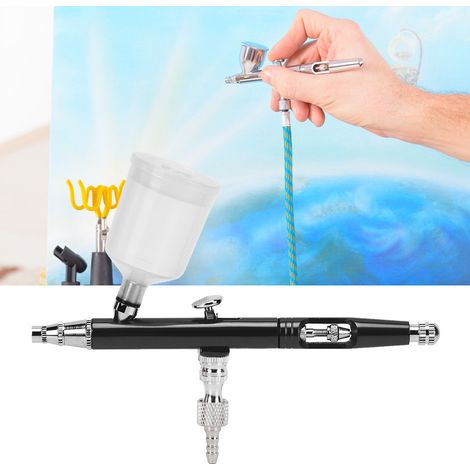 Pistolet à Peinture Pneumatique AR131 - Aérographe Professionnel pour Art et DIY - Noir (1/4)
