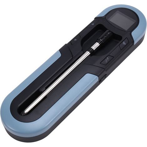 1 ensemble. Couleur : Bleu. Matériau : Acier inoxydable. Thermomètre sans fil Bluetooth avec application pour la cuisine et la pâtisserie. (1/5)