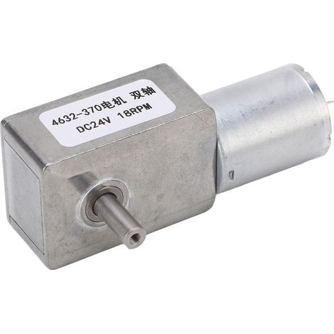 Moteur à engrenage à vis sans fin DC 4632 370, double arbre en aluminium et laiton, mini moteur turbine 24V 18 tr/min pour ventilateur électrique (1/5)