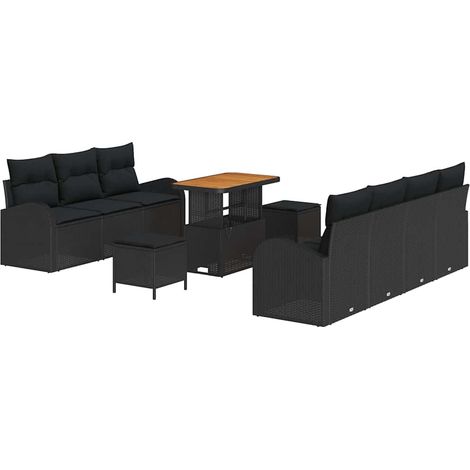 Maison Exclusive - Garten-Sofa-Set mit Kissen mit Speicher 10 pcs