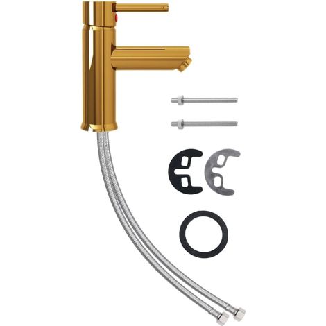 Mitigeur pour vasque, 130x176 mm, laiton, doré, monocommande (1/5)