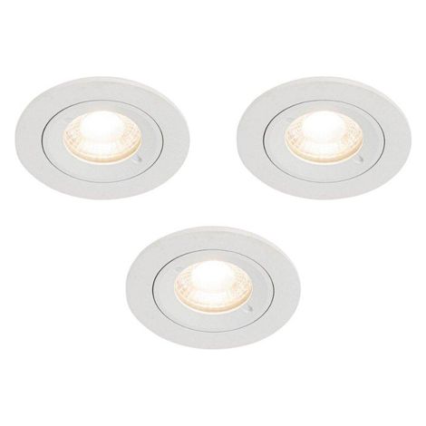 QAZQA Xena Spot encastrable - lot de 3 - 8x8cm - IP44 - Rond - Blanc (1/5)