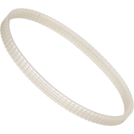 Courroie plate multi-ligaments 4 crans, 370 mm, transparente, compatible tours mini MX-400, MX-600, MX-750, modèles 210×400, 210×750, 220×600, 220×750 (nouvelles versions). (1/5)