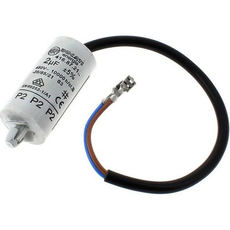 Condensateur 2uf P2 - Pour Réfrigérateur Congélateur - Compatible Ariston Hotpoint Scholtes Whirlpool - Unité