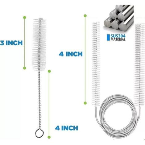 Brosse de nettoyage pour tube respiratoire, tuyau de ventilation, brosse flexible pour conduit d'air, accessoire d'hygiène médicale, nettoyage intérieur de tube, outil pratique. (1/5)