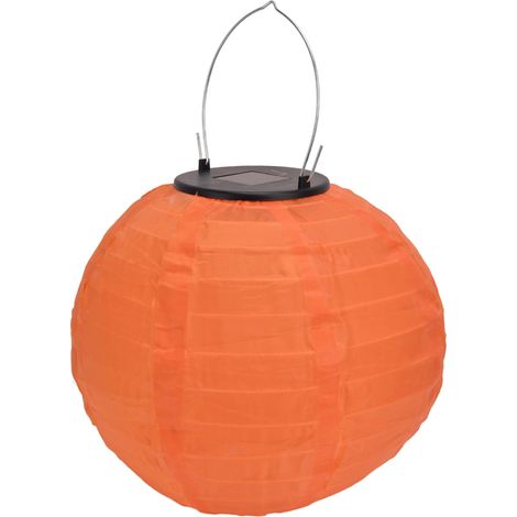 20 cm große orangefarbene LED-Solarlaterne, wasserdichtes Nylongewebe, kabellos, für Hochzeitsdekoration, Garten und Zuhause, mit integriertem Akku (1/5)