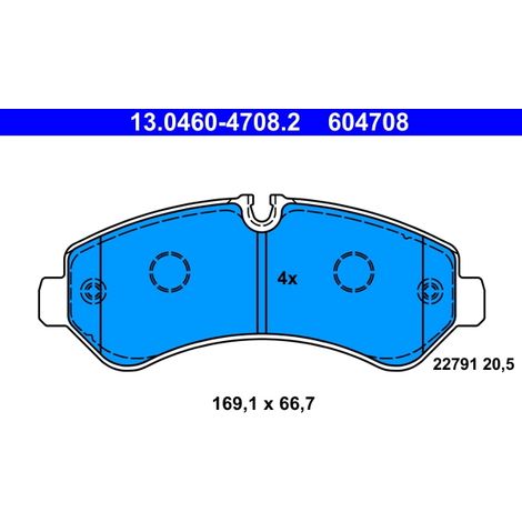 Kit de plaquettes de frein, frein à disque ATE 13.0460-4708.2 MERCEDES-BENZ