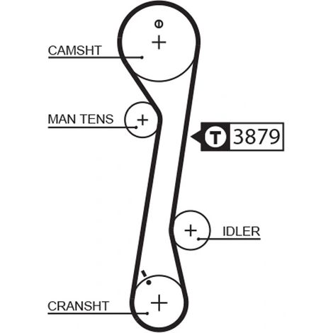 Courroie crantée Gates 5457XS HYUNDAI 24312-23201 24312-23202 24312-23400