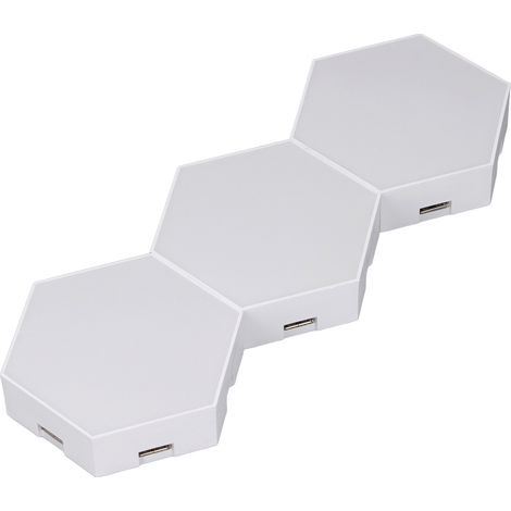 Kit de 6 lampes murales hexagonales LED RGB, 13 couleurs, 3 modes dynamiques, télécommande, alimentation USB (1/5)