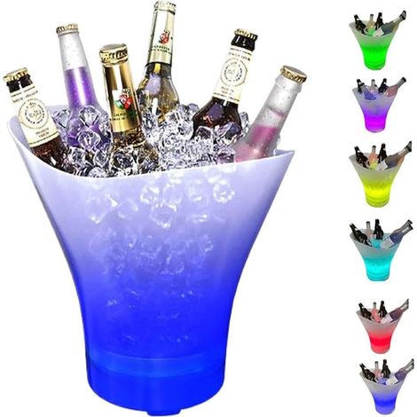 Trade Shop - Eiskübel 7LT LED-Beleuchtung Kältemittel-Eimer Getränke Aufladung Typ c - (1/5)