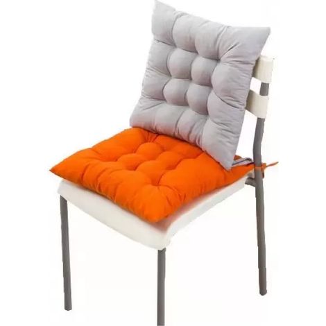 1 Coussin de chaise, coton et lin, design polyvalent, orange, pour bureau et dortoir (1/5)