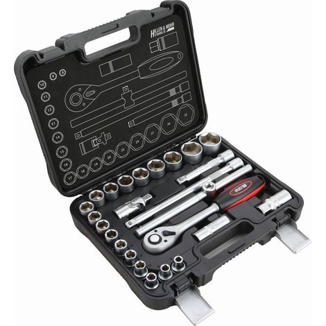 Chiavi a bussola DEDRA CRV set da 25 pezzi da 1/2 pollice - utensile professionale