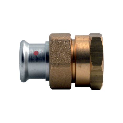 BOCCHETTONE DADO E RACCORDO FEMMINA IN OTTONE PRESS ACCIAIO CARBONIO- 3/4 x 22- ATUSA- pezzi 1