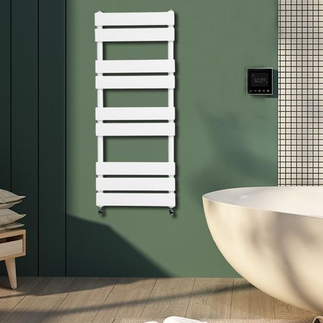 WarmeHaus Flat Panel Bathroom Heated Towel Rail Ladder Radiator Warmer -1000x450mm White (1/5)