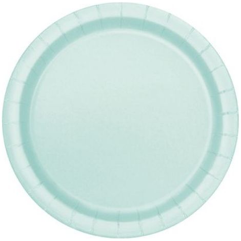 20 petites assiettes en carton menthe 18 cm pour dessert