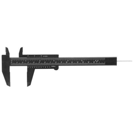 Double Ruler Scale, 150mm High Precision Plastic Vernier Caliper Measuring Tool, 0.5mm Measuring Tool (Black)