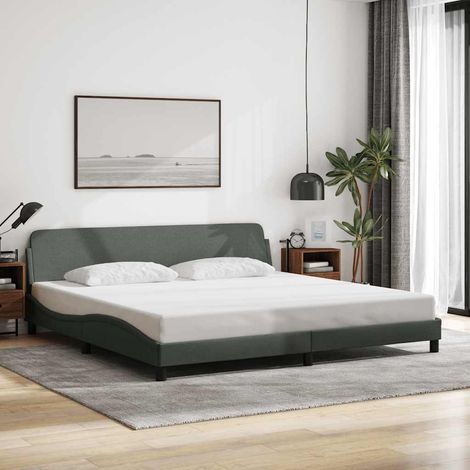 Bettgestell "Dover" Dunkelgrau 193x203 cm Stoff (1/5)