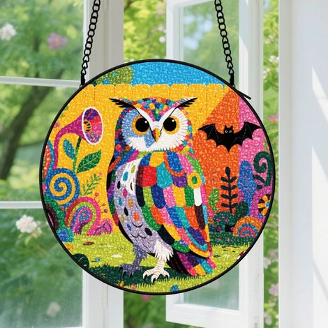 Suspension en vitrail, attrape-soleil élégant minimaliste, décoration fenêtre jardin, cadeau Noël, Fête des Mères pour femme, homme, maman 9cm (1/5)