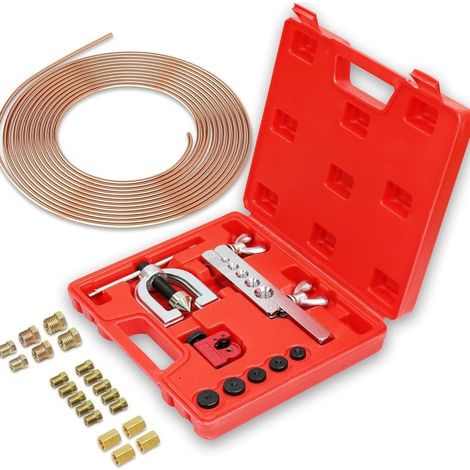 Kit tuyau de frein voiture – Ligne frein en acier cuivré – Cintreuse tube cuivre pour systèmes de freinage hydrauliques – Épaisseur 0,4 à 0,8 mm (1/5)