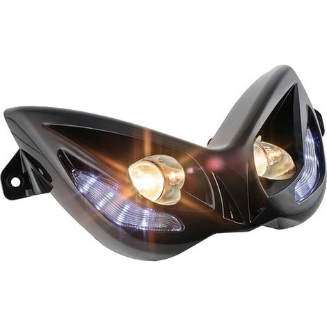 Phare STR8 EVO 2, noir, pour MBK Nitro 50-100 -12 / Yamaha Aerox 50-100 -12 (1/2)