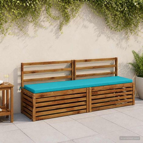 vidaXL Coussin de banc SOEST 100 % polyester Turquoise 170 x 40 x 5 cm (1/5)