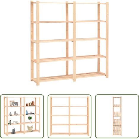 vidaXL Kiefer - Lagerregal mit 5 Böden 170×38×170 cm Kiefer Massivholz 500 kg (1/5)