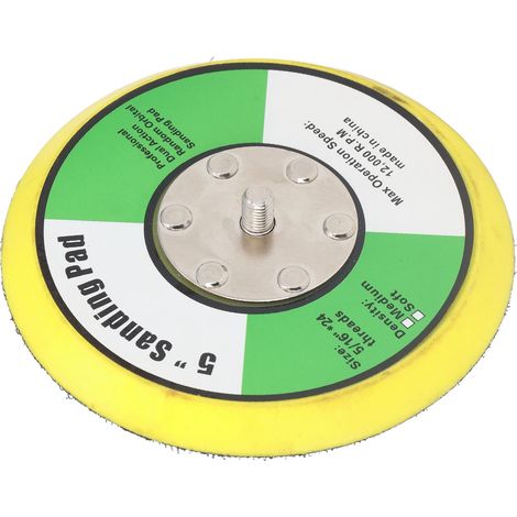 Plateau support velcro PU pour ponceuse à air 5 pouces filetage 5/16inx24 12000 tr/min ponçage polissage lustrage (1/5)